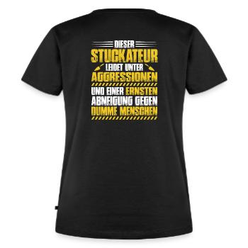 Stuckateur Gipser Stukkateur Verputzer Geschenk - Frauen Premium Bio T-Shirt - Schwarz - Hinten - Selfina (174cm)