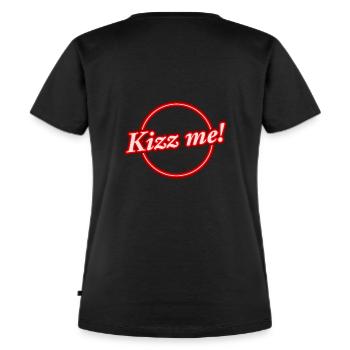 Kizz Me - Frauen Premium Bio T-Shirt - Schwarz - Hinten - Selfina (174cm)