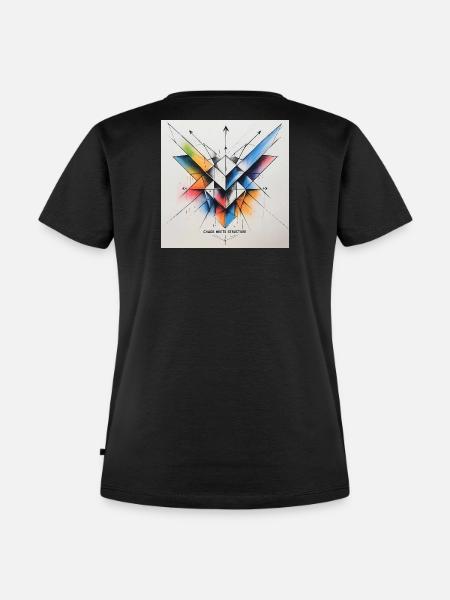 Chaos trifft Struktur - Frauen Premium Bio T-Shirt - Schwarz
