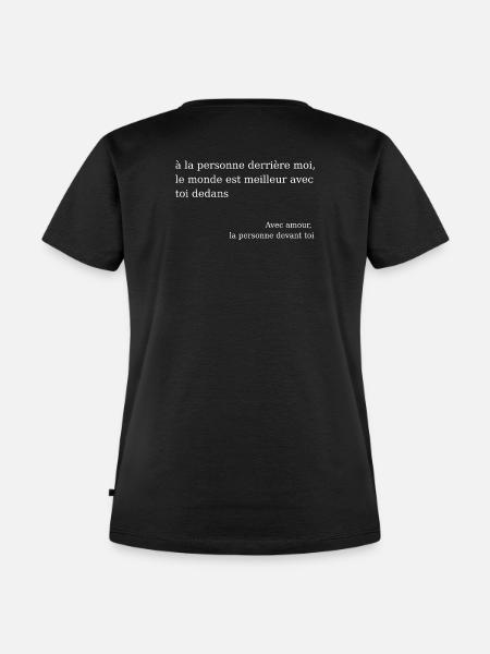 Wohlwollende Botschaft: Positive Liebe - Frauen Premium Bio T-Shirt - Schwarz