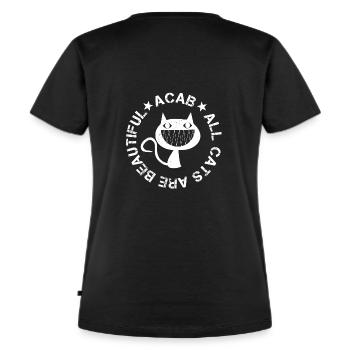 All Cats Are Beautiful - Frauen Premium Bio T-Shirt - Schwarz - Hinten - Selfina (174cm)