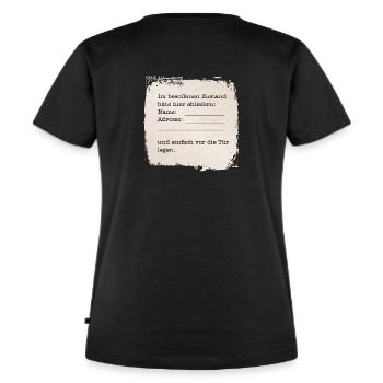 im besoffenem Zustand bitte hier abgeben - Frauen Premium Bio T-Shirt - Schwarz - Hinten - Selfina (174cm)