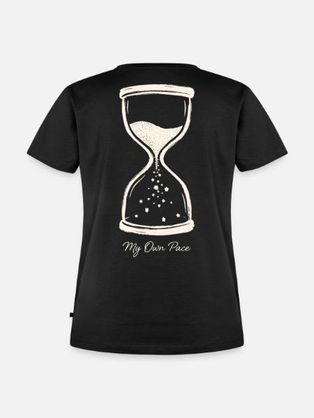 My Own Pace Hourglass Stars - Frauen Premium Bio T-Shirt - Schwarz