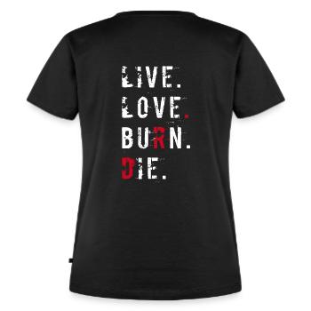 Live love burn le - T-shirt Premium bio Femme - noir - Dos - Selfina (174cm)