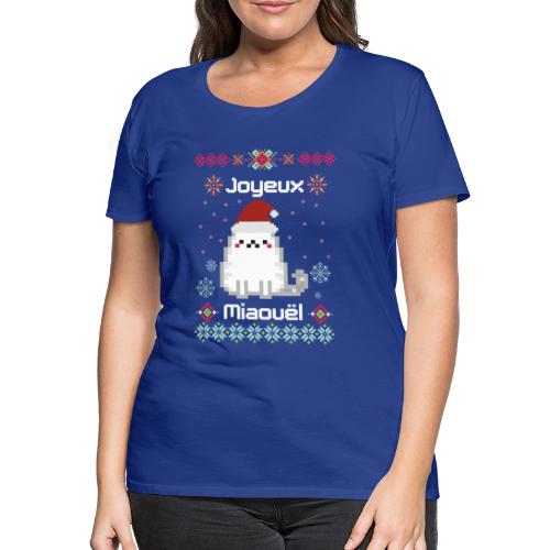 Joyeux Miaouël - Pull moche avec chat en pixelart - T-shirt Premium Femme