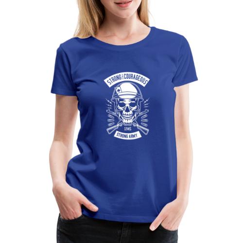 Army Skull - Vit - Premium-T-shirt dam