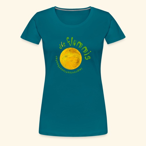 Flummi Logo rund gelb - Frauen Premium T-Shirt