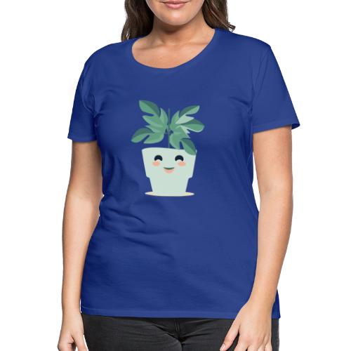 Cute and Smiling Plant - Premium T-skjorte for kvinner