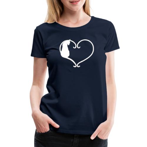 Chat coeur blanc - T-shirt Premium Femme