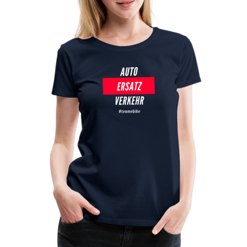 Auto Ersatz Verkehr mit Hashtag #teamebike - Frauen Premium T-Shirt