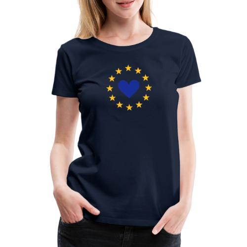 Europa Herz Sterne Europe Flagge Pulse I love - Frauen Premium T-Shirt
