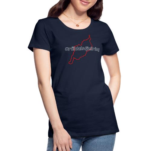 røldalsfjellring hvit rød - Premium T-skjorte for kvinner