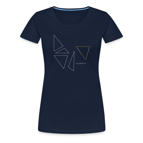 Kulturværftets sejl grafik med en gylden trekant - Dame premium T-shirt