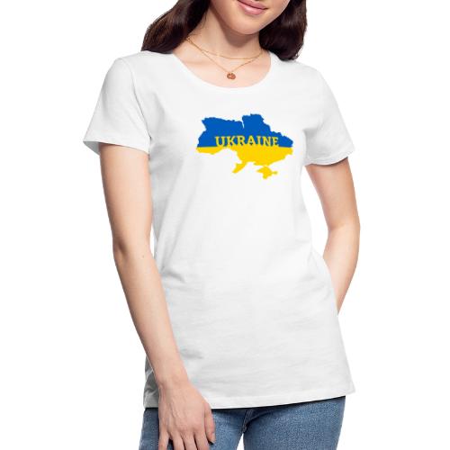 Ukraine Karte Blau Gelb Support & Solidarität - Frauen Premium T-Shirt