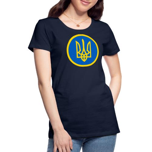 Ukraine Wappen Blau Gelb Rund Support Solidarität - Frauen Premium T-Shirt