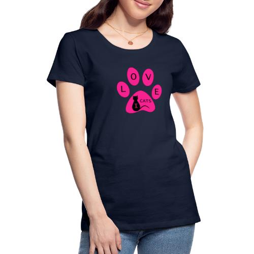 i love cats pink - Frauen Premium T-Shirt