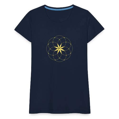 Goldene Blume des Lebens - Frauen Premium T-Shirt