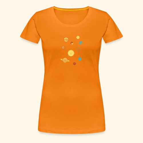 Cute Planets, 5 colours, for DARK backgrounds - Premium-T-shirt dam