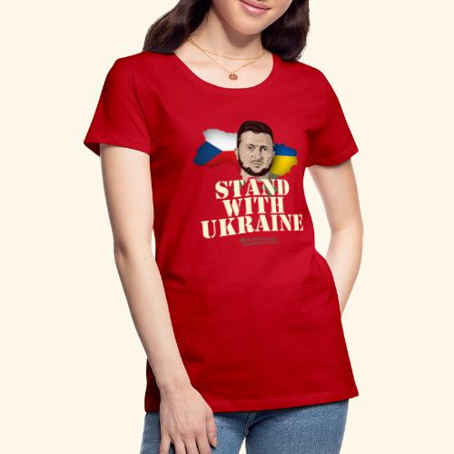 Ukraine Czech Republic Stand with Ukraine - Frauen Premium T-Shirt