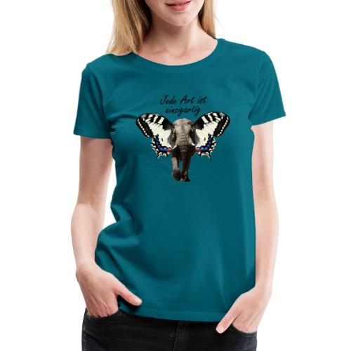 Elefant I Schmetterling - Frauen Premium T-Shirt