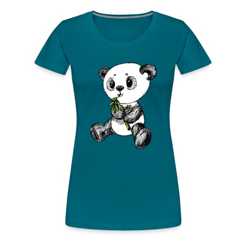 Panda Karhu värillinen scribblesirii - Naisten premium t-paita
