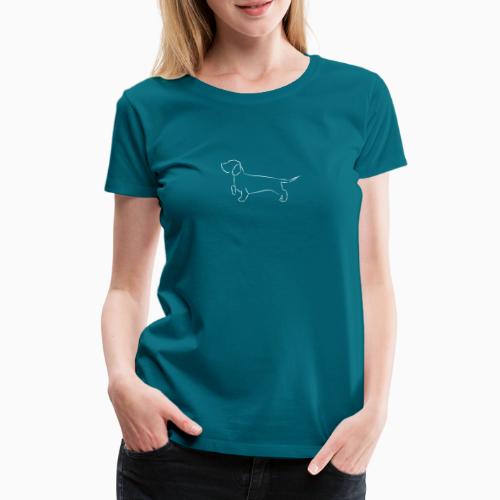 Rauhaardackel Zeichnung mit Strichen Dackelfieber - Frauen Premium T-Shirt