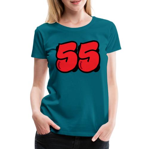 Punainen graffiti-tyylinen 55 - Naisten premium t-paita