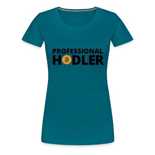 Professional BTC HODLER BIG Black and Orange - Women's Premium T-Shirt