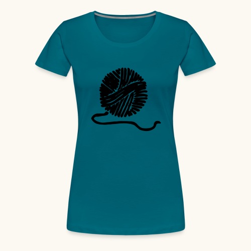 Farbe anpassbar Wollknäuel Vektor Lustig Geschenk - Frauen Premium T-Shirt