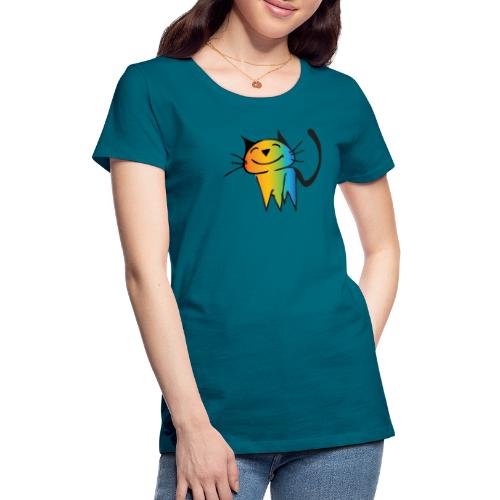 Cute Rainbow Cat - Frauen Premium T-Shirt