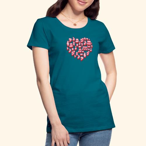 Musical notes heart - Frauen Premium T-Shirt