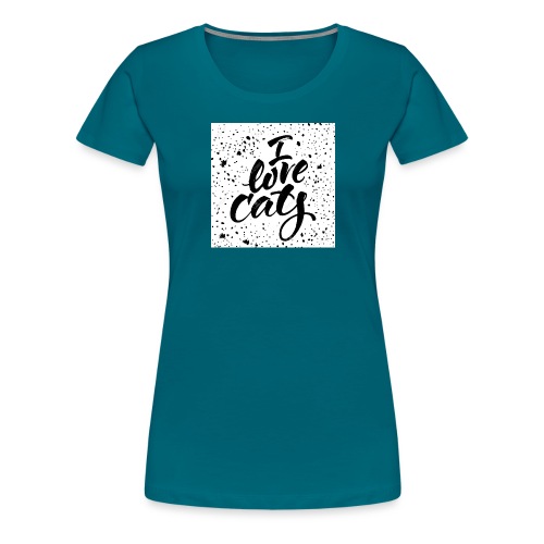 amo gatos - Camiseta premium mujer