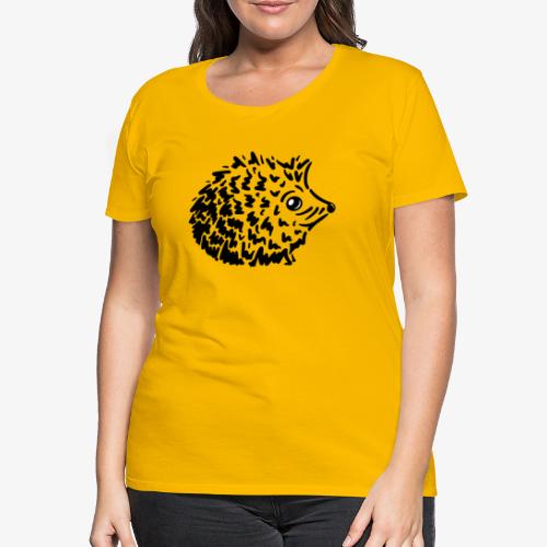 Herbstlicher Igel (schwarz-weiß Stencil-Look) - Frauen Premium T-Shirt