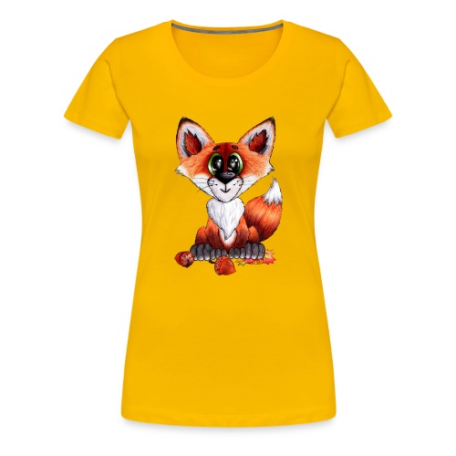 llwynogyn - a little red fox - Naisten premium t-paita