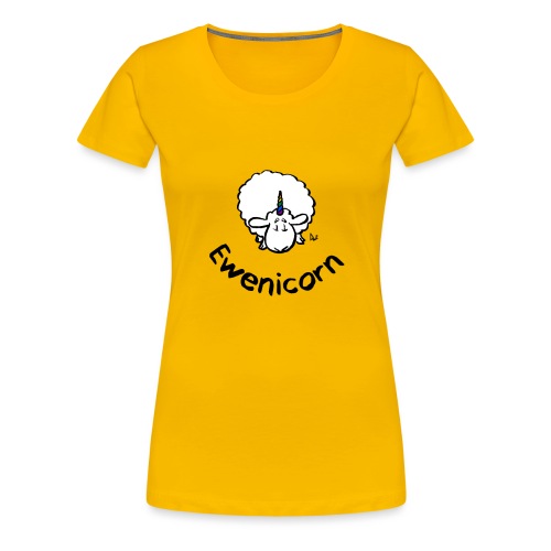 Ewenicorn - se on sateenkaaren yksisarvinen lammas! (Text) - Naisten premium t-paita