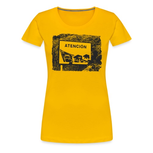 Achtung Bären kreuzen Vorderseite - Frauen Premium T-Shirt