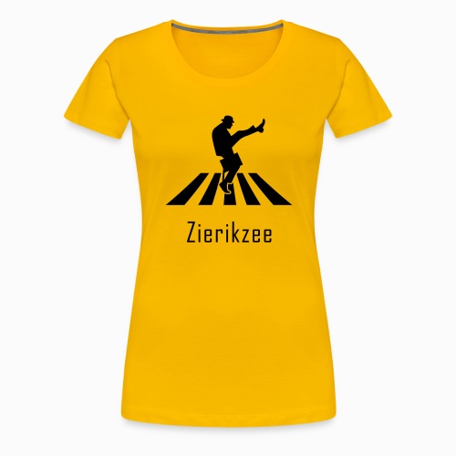 Silly walk zebrapad verkeersbord Zierikzee Zeeland - Vrouwen Premium T-shirt