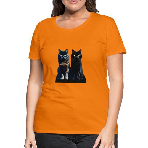 2 chats gris et noir - T-shirt Premium Femme