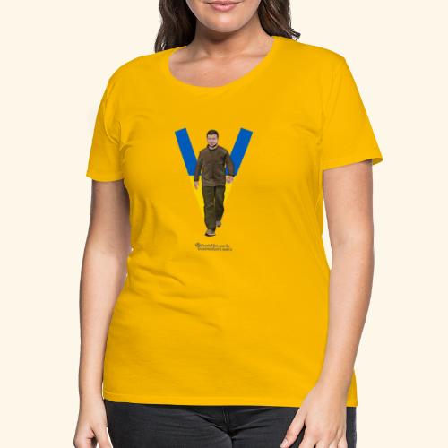 Zelensky T-Shirt Design V Victory - Frauen Premium T-Shirt