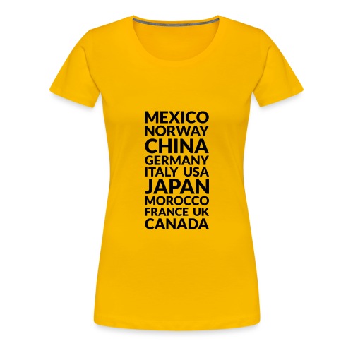 World Showcase countries (dark) - Women's Premium T-Shirt