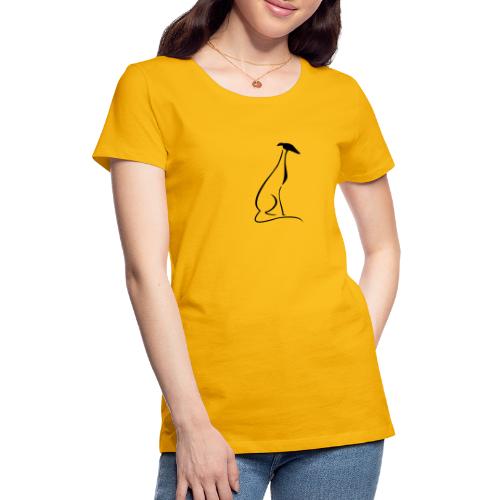 Sitzender Windhund - Frauen Premium T-Shirt