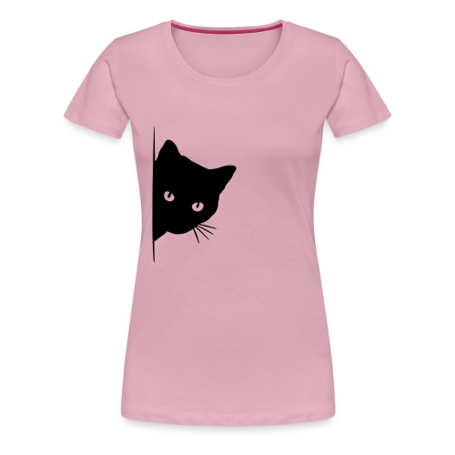 Vorschau: peeking cat - Frauen Premium T-Shirt