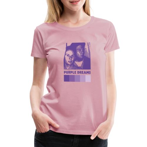 Purple Dreams Retro 90s Purple Print Design - Women's Premium T-Shirt