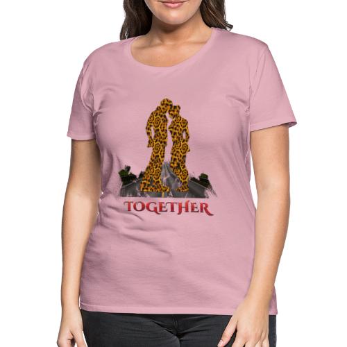 Together leopard - crocodile red color - T-shirt Premium Femme