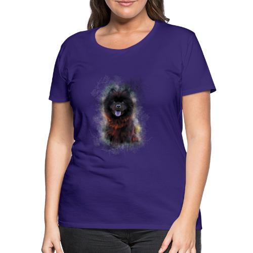 Pintura de cachorro de chow chow negro -por- Wyll-Fryd - Camiseta premium mujer