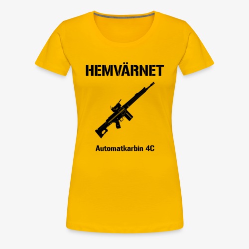 Hemvärnet - Automatkarbin 4C + SWE Flagga - Premium-T-shirt dam