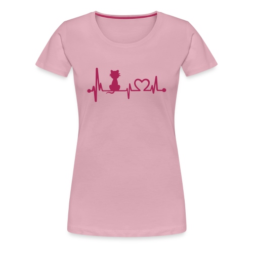 cat heartbeat - Frauen Premium T-Shirt