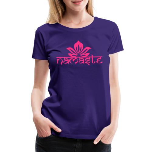 Namaste Lotus Yoga Motiv in Trendfarben MEGA - Frauen Premium T-Shirt