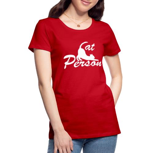 cat person - weiss auf schwarz - Frauen Premium T-Shirt