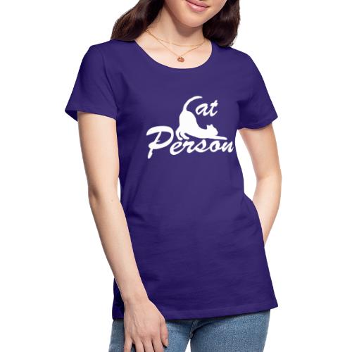 cat person - weiss auf schwarz - Frauen Premium T-Shirt